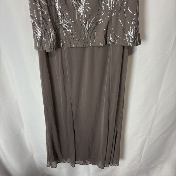 Alex Evenings Sequined A-Line Jacket Pewter Frost Size 16 Mother Of The Bride - Picture 11 of 14